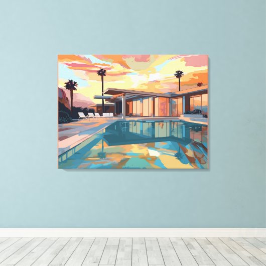 WOESTIJN LEVEN ONTWERP #1 CANVAS AFDRUK (Insitu (Houten vloer))