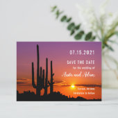 Woestijn met Cacti Landschap Save the Date Kaart (Staand voorkant)