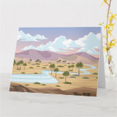 Woestijn met palmbomen kaart (Gele Bloem)