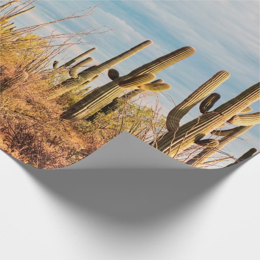 Woestijn met Saguaro cacti Cadeaupapier (Hoek)
