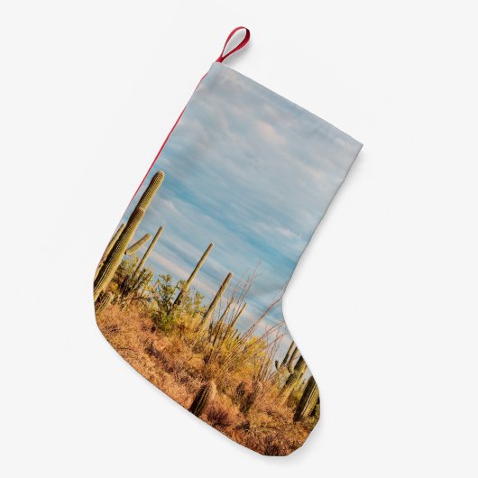 Woestijn met Saguaro cacti Kleine Kerstsok (Voorkant (Hangend))