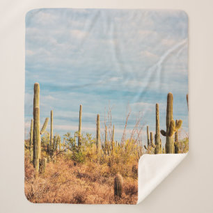 Woestijn met Saguaro cacti Sherpa Deken