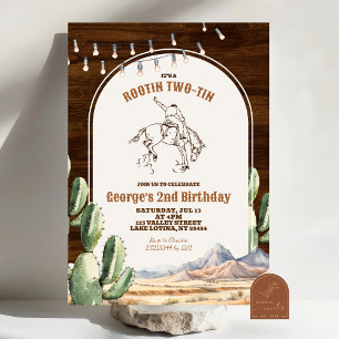 Woestijn Mexicaanse Rootin’ TWO-Tin’ 2e verjaardag Kaart