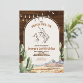 Woestijn Mexicaanse Rootin’ TWO-Tin’ 2e verjaardag Kaart (Staand voorkant)