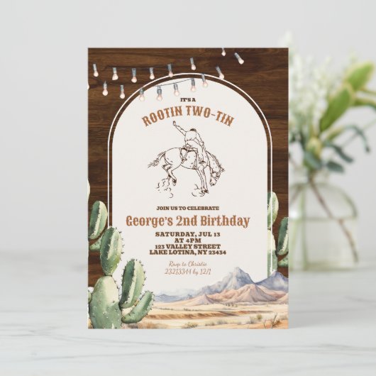 Woestijn Mexicaanse Rootin’ TWO-Tin’ 2e verjaardag Kaart (Staand voorkant)