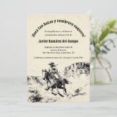 Woestijn Mexicaanse Spaanse cowboy verjaardagsfees Kaart (Staand voorkant)