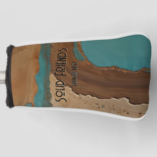 Woestijn Mirage Aardse Duinen Oasis Magische Tekst Golfheadcover (Voorkant)