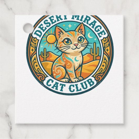 Woestijn Mirage Kat Kat Moeder Cadeau Idee - Woest Bedankjes Labels (Voorkant)