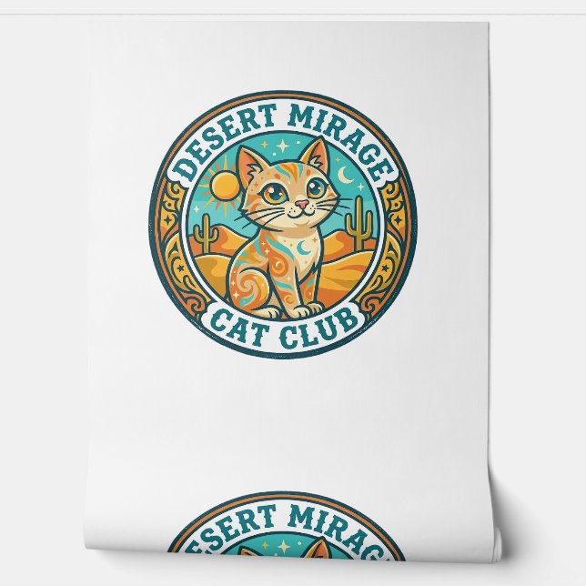 Woestijn Mirage Kat Kat Moeder Cadeau Idee - Woest Behang (Afrollen)