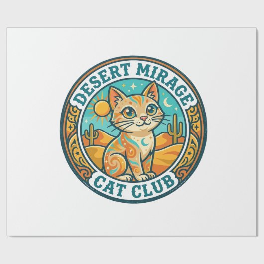 Woestijn Mirage Kat Kat Moeder Cadeau Idee - Woest Cadeaupapier (Vlak)