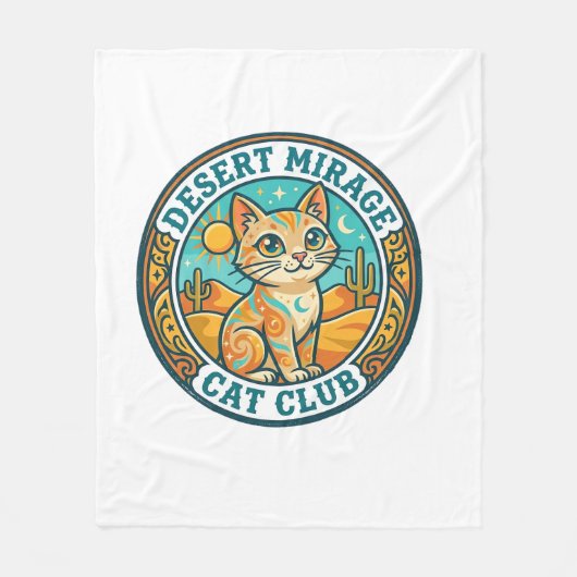 Woestijn Mirage Kat Kat Moeder Cadeau Idee - Woest Fleece Deken (Voorkant)