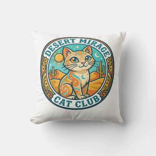 Woestijn Mirage Kat Kat Moeder Cadeau Idee - Woest Kussen (Voorkant)