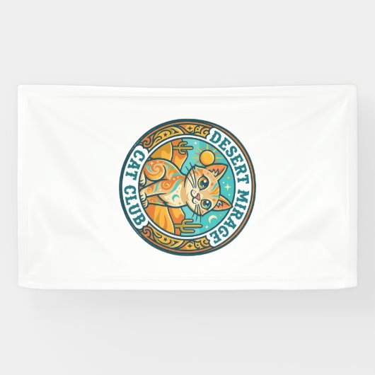 Woestijn Mirage Kat Kat Moeder Cadeau Idee - Woest Spandoek (Horizontaal)