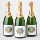 Woestijn Mirage Kat Kat Moeder Cadeau Idee - Woest Sparkling Wijnetiket (Flessen)