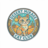 Woestijn Mirage Kat Kat Moeder Cadeau Idee - Woest Sticker (Voorkant)