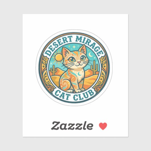 Woestijn Mirage Kat Kat Moeder Cadeau Idee - Woest Sticker (Vel)