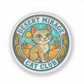 Woestijn Mirage Kat Kat Moeder Cadeau Idee - Woest Sticker (Voorkant)
