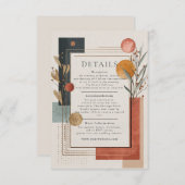 Woestijn Modern Terracotta Geometrisch Informatiekaartje (Voorkant / Achterkant)