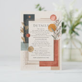 Woestijn Modern Terracotta Geometrisch Informatiekaartje (Staand voorkant)