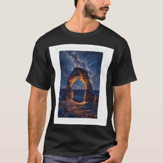 Woestijn Nachtelijke Hemel Delicate Arch T-shirt