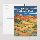 Woestijn Nationaal Park India Briefkaart (Voorkant / Achterkant)