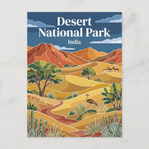 Woestijn Nationaal Park India Briefkaart