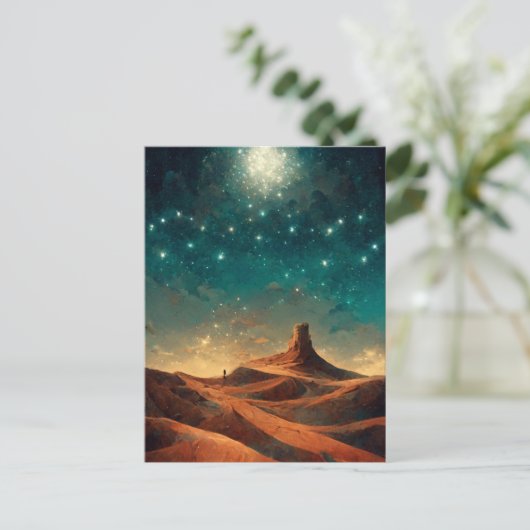 Woestijn Night Fantasy Landscape Sci-Fi Briefkaart (Staand voorkant)