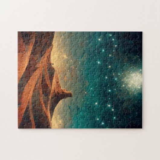 Woestijn Night Fantasy Landscape Sci-Fi Legpuzzel (Horizontaal)