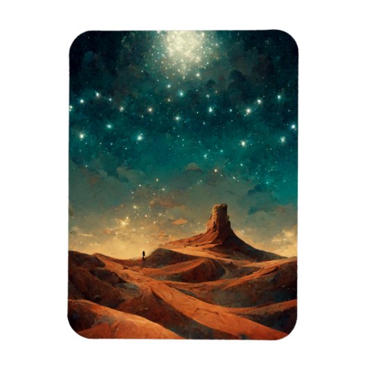 Woestijn Night Fantasy Landscape Sci-Fi Magneet (Verticaal)