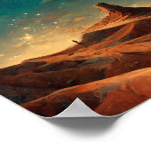 Woestijn Night Fantasy Landscape Sci-Fi Poster (Hoek)