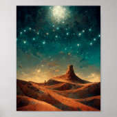 Woestijn Night Fantasy Landscape Sci-Fi Poster (Voorkant)