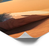 Woestijn oase en meer poster (Hoek)