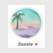 Woestijn Oase in Pastel Hues Sticker (Vel)