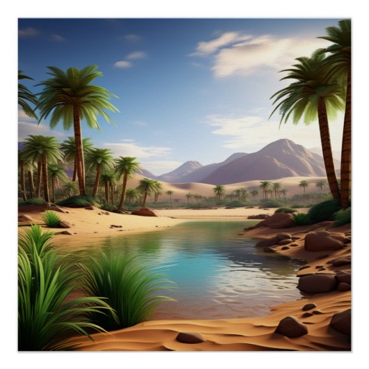 Woestijn Oasis: Vrede en Rust vinden Perfect Poster (Voorkant)