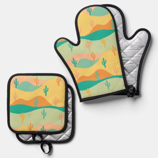 woestijn ovenwant & pannenlap set (Voorkant / Achterkant)