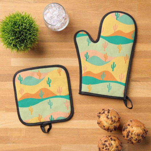 woestijn ovenwant & pannenlap set (Top down)