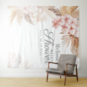 Woestijn Pampagras Boho Bruiloftsdouche Achtergron Wandkleed (In Situ (horizontaal))