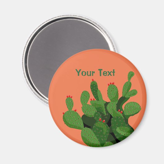 Woestijn Prickly Pear Arizona Custom Magnet (Voorkant / Achterkant)