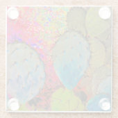 Woestijn Prickly Pear Cactus Green Garden Glazen Onderzetter (Achterkant)