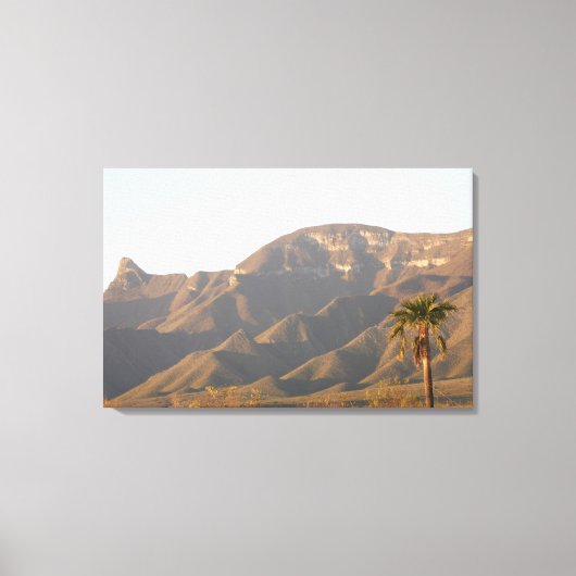Woestijn ranch landschap nabij Monterey, Mexico. Canvas Afdruk (Voorkant)
