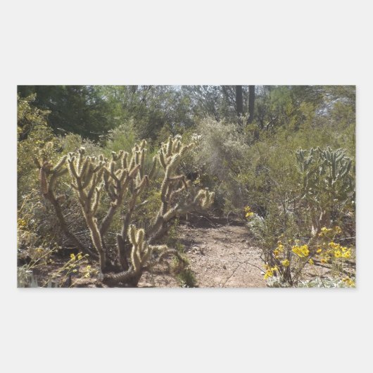 woestijn rechthoekige sticker (Voorkant)