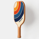 Woestijn Retro Regenboog Cirkel Streep met Naam Pickleball Paddle (Links)