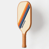 Woestijn Retro Regenboog Gestreept met Naam Pickleball Paddle (Links)