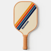 Woestijn Retro Regenboog Gestreept met Naam Pickleball Paddle (Achterkant)