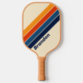 Woestijn Retro Regenboog met Naam Pickleball Paddle (Voorkant)