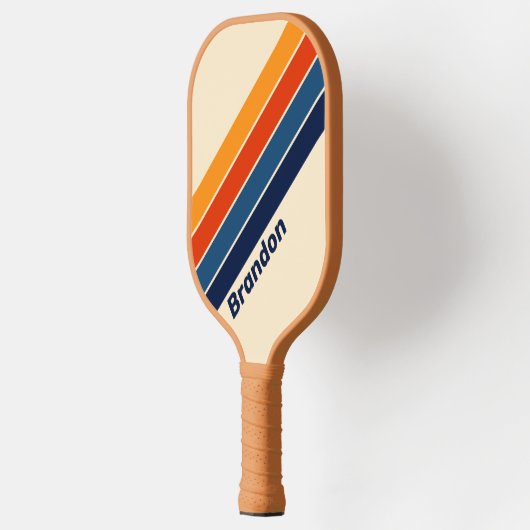 Woestijn Retro Regenboog met Naam Pickleball Paddle (Links)