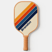 Woestijn Retro Regenboog met Naam Pickleball Paddle (Achterkant)