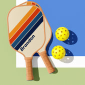 Woestijn Retro Regenboog met Naam Pickleball Paddle