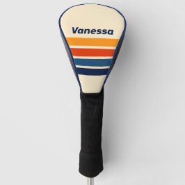 Woestijn Retro Regenboog Over Strepen met Naam Golfheadcover