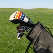 Woestijn Retro Regenboog Over Strepen met Naam Golfheadcover (Insitu)
